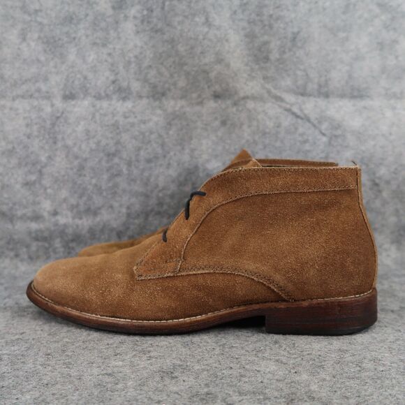 JD Fisk Shoes Mens 8 Boots Leather Casual Classic Brown Derby Chukka Lace Up Mid - Picture 4 of 15